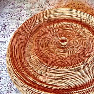 Hand woven, vintage, antique, basket with lid EUC